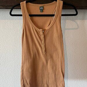 Wild Fable Ribbed Button Tank
